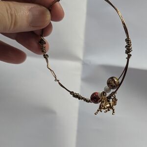 Gold and Red Charm Bracelet